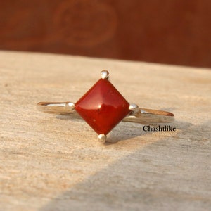 Jasper Ring - Natural Red Jasper Ring - 925 Silver Ring - Handmade Jasper Gemstone Ring - Gift To her- Cabochon Jasper Ring - Jasper Jewelry