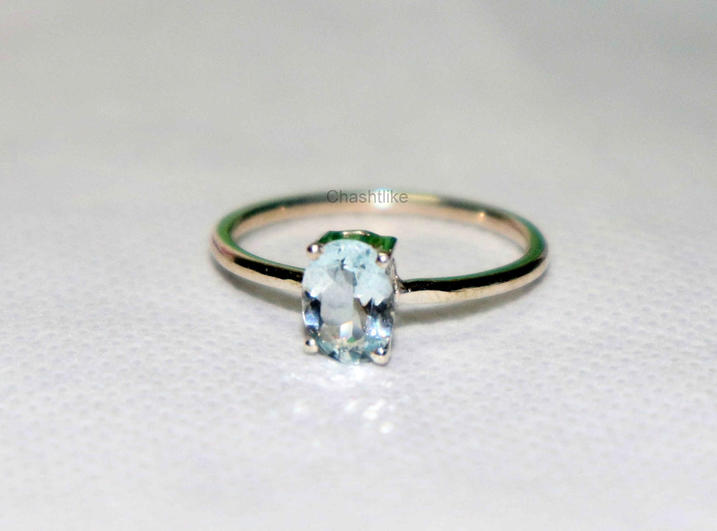 Natural Aquamarine Stone Ring 925 Silver Aquamarine Prong Etsy