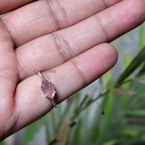 Strawberry Quartz Ring: Marquise 925 Sterling Silver Handmade Jewelry