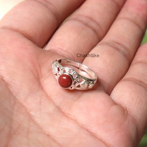 Jasper Ring - Natural Red Jasper Ring - 925 Silver Ring - Handmade Jasper Gemstone Ring - Gift To her- Cabochon Jasper Ring - Jasper Jewelry