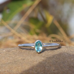 Handmade Swiss Blue Topaz Ring: 925 Sterling Silver, December Birthstone