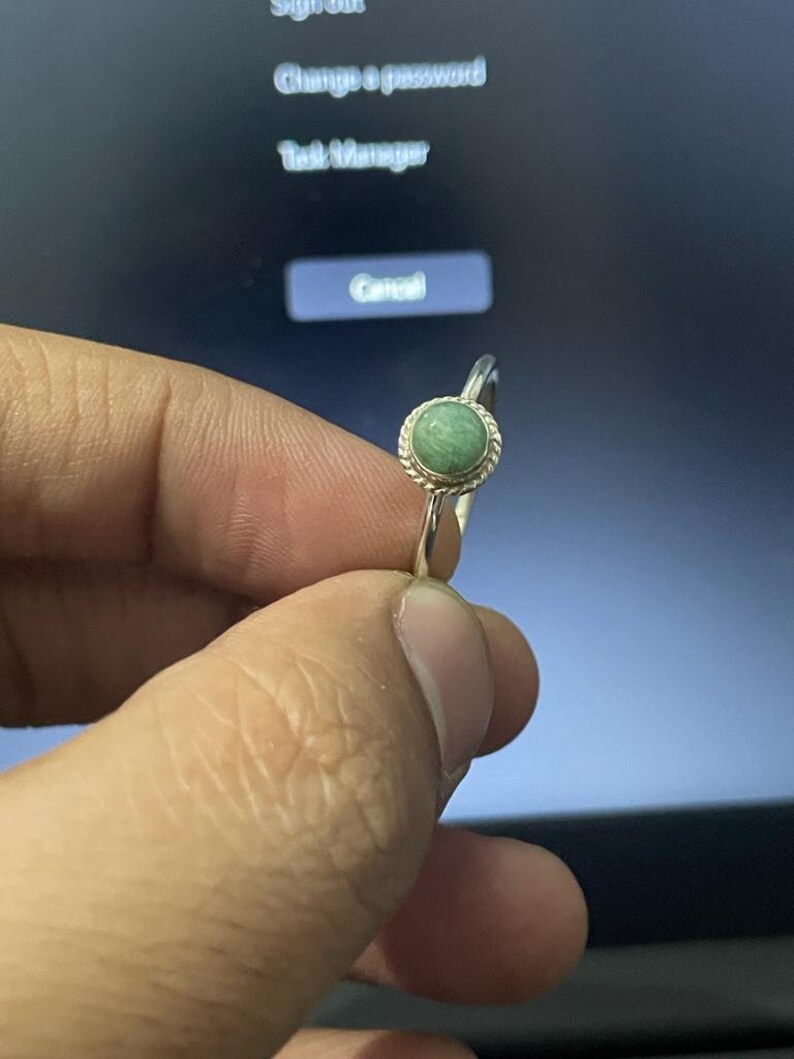 Amazonite Ring: Solid 925 Silver Ring - Handmade Bezel Ring - Daily Use Ring - Gemstone Cabochon Ring - Gift For her - Amazonite Jewelry image 9