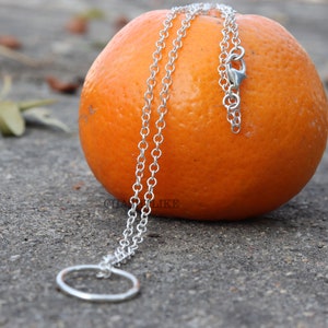 925 Silver Circle Necklace - Handmade Silver Necklace - - 925 Silver Chain Necklace - Silver band Circle Pendant - 925 Silver Jewelry