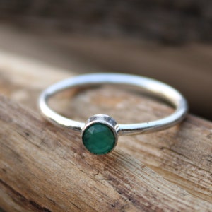 Handmade Green Onyx 925 Sterling Silver Ring