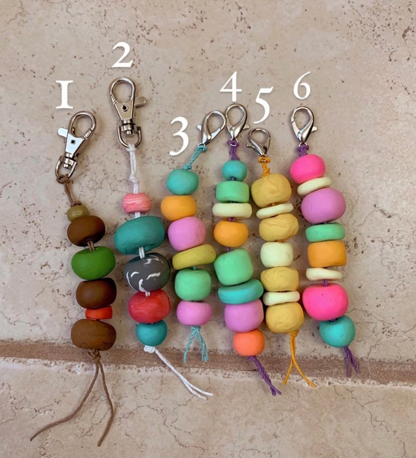 Clay Bead Keychains Etsy