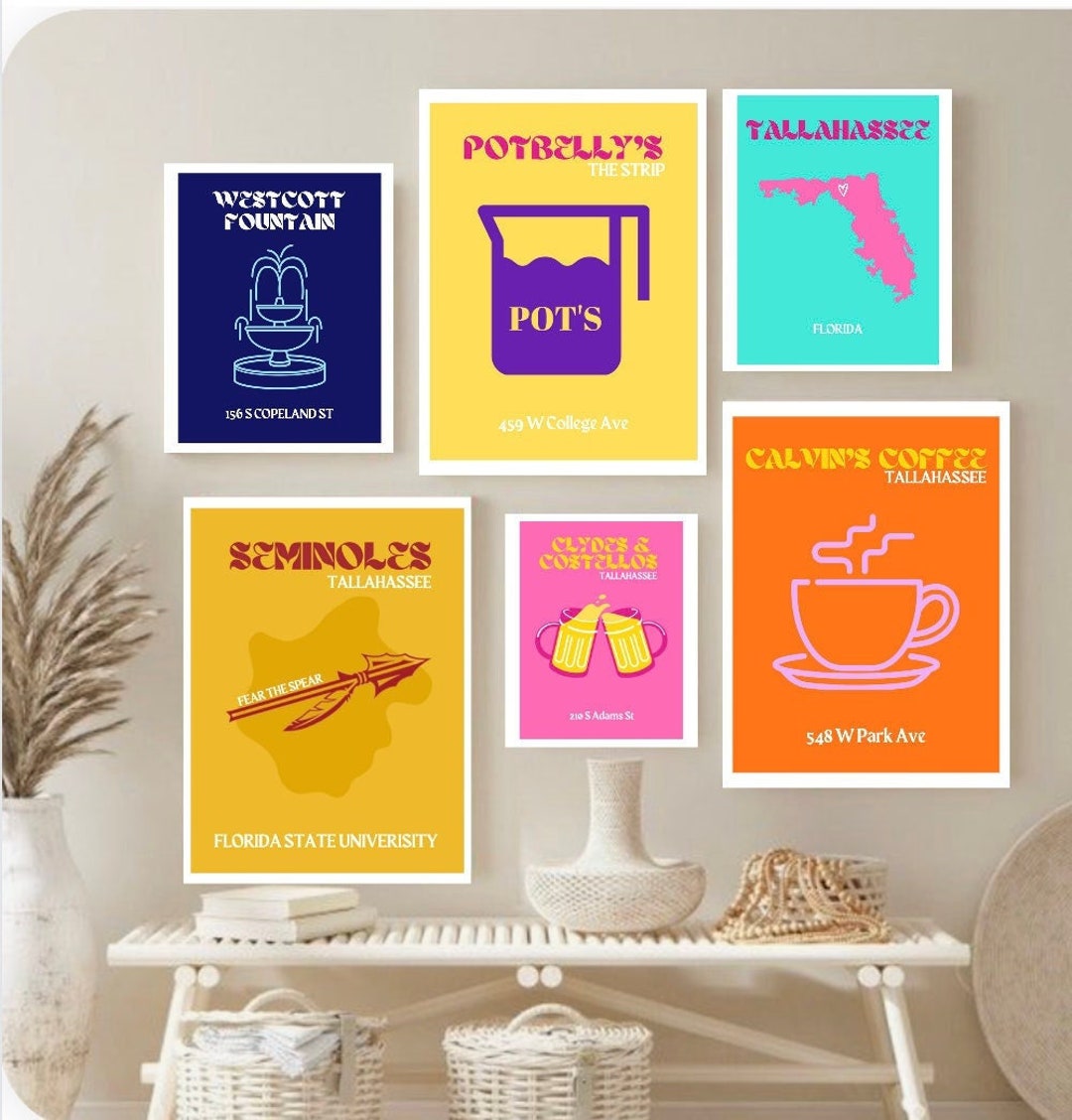 Florida State University Poster Set Etsy florida-state-university-poster-set-etsy