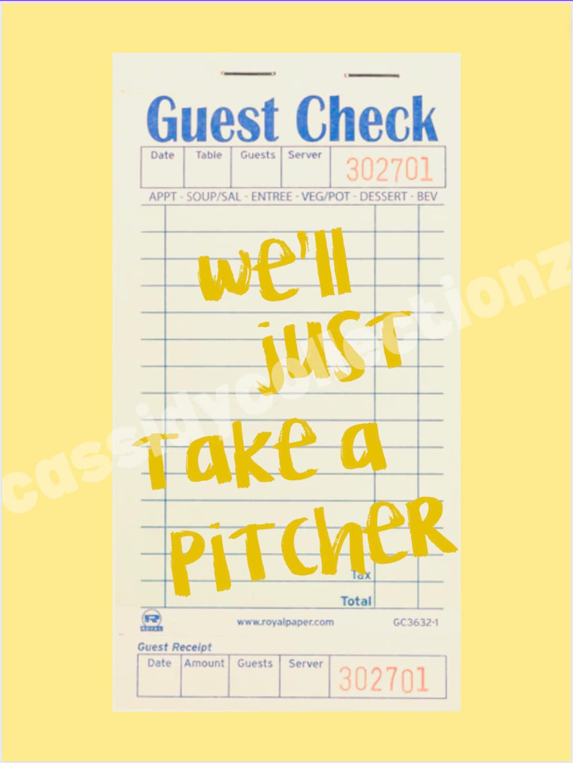 Preppy Guest Check Poster Set of 8 Etsy