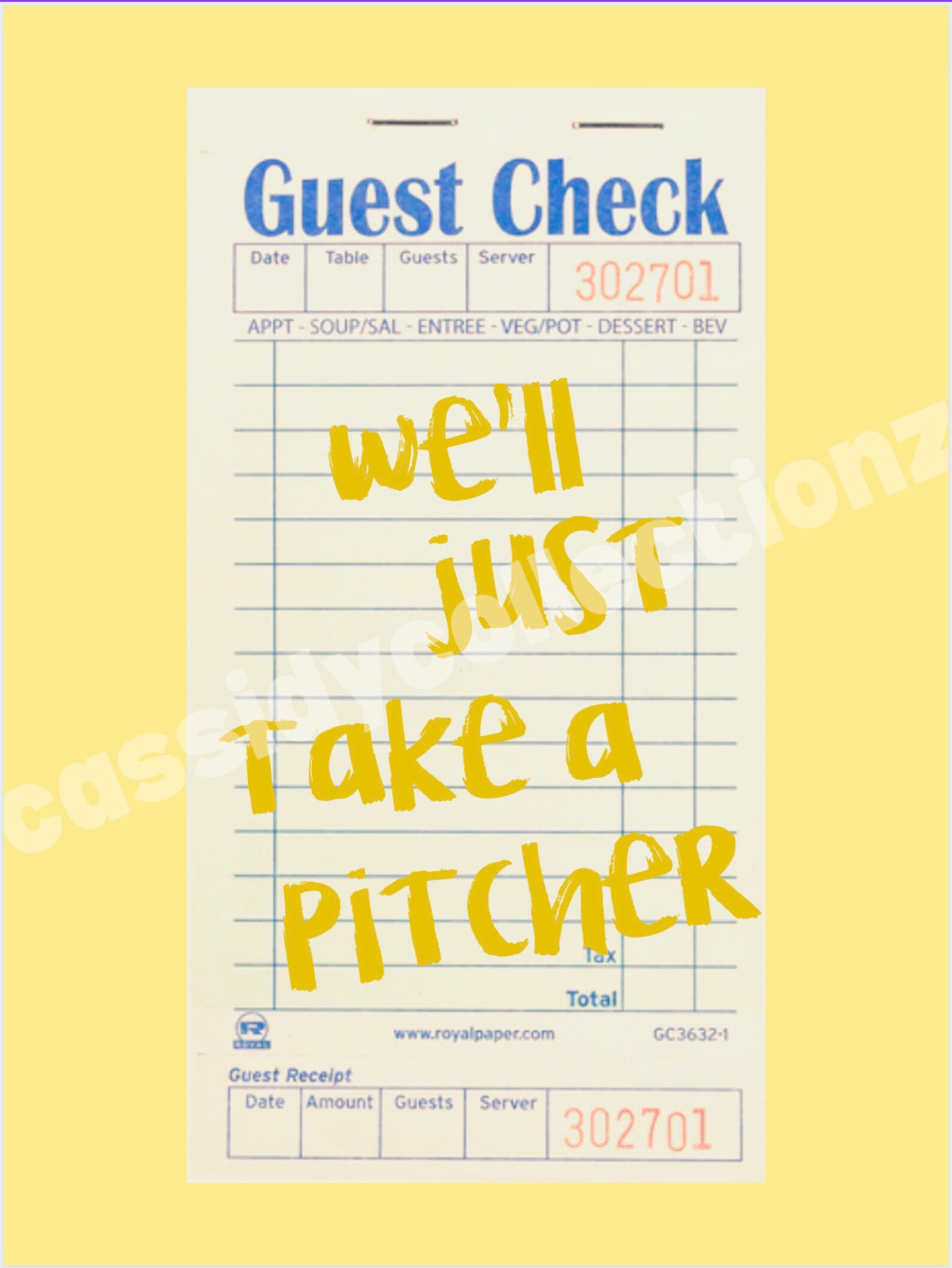 Preppy Guest Check Poster Set of 8 Etsy