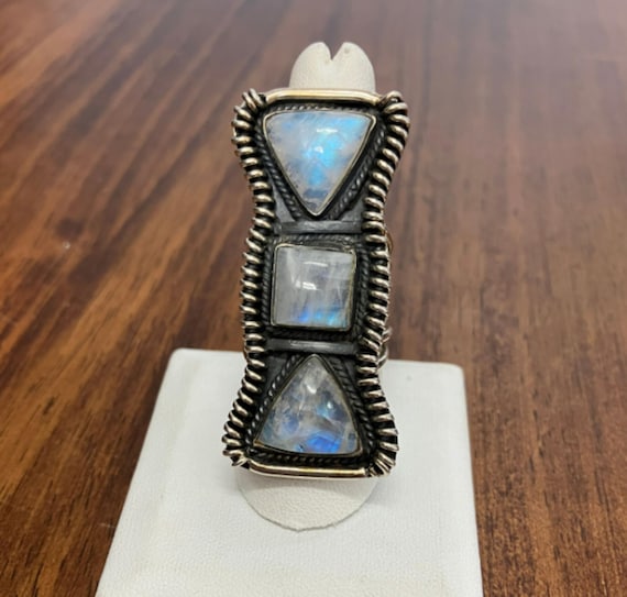 Rain Moonstone Sterling Silver Ring - image 9
