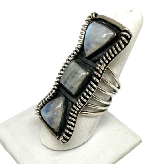 Rain Moonstone Sterling Silver Ring - image 7
