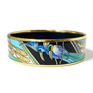 Michaela Frey Enamel Bangle: 24K Gold Plated Art Nouveau Bird Bracelet bild 6