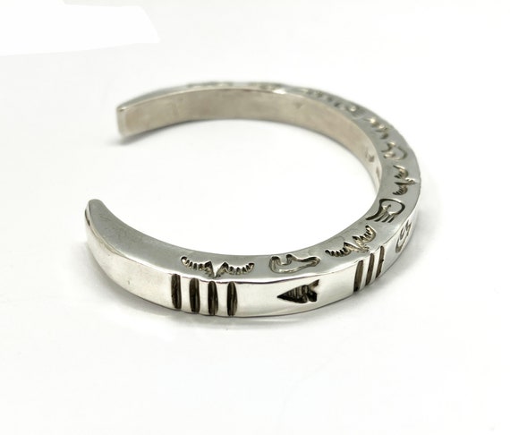 Signed J Smith Cuff Bracelet Sterling Silver - So… - image 4