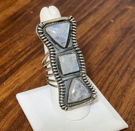 Rain Moonstone Sterling Silver Ring - image 8