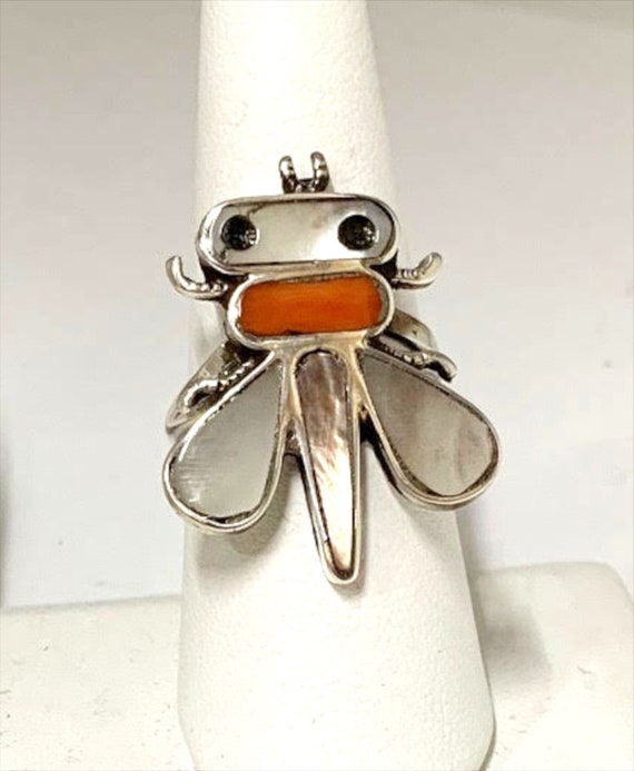 Zuni Bee Ring in Sterling Silver - Native America… - image 2