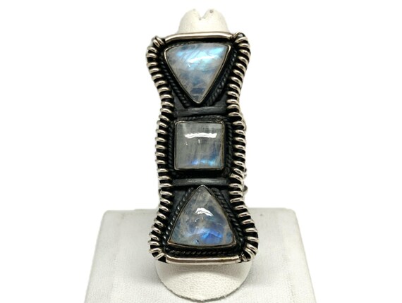 Rain Moonstone Sterling Silver Ring - image 6