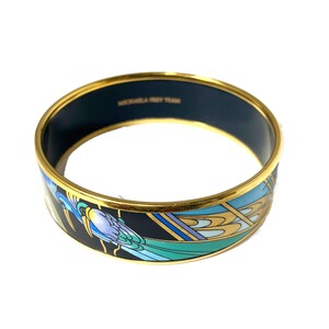 Michaela Frey Enamel Bangle: 24K Gold Plated Art Nouveau Bird Bracelet bild 7