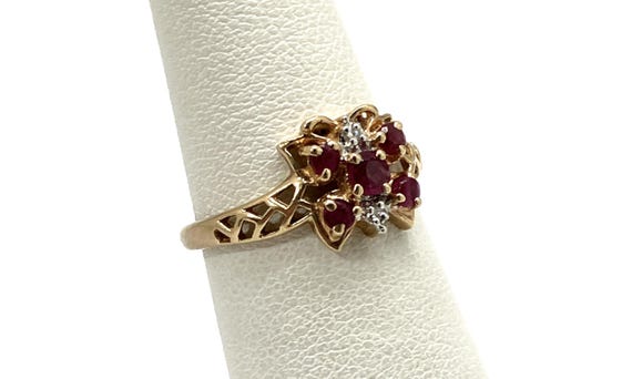 Vintage Ruby Butterfly Ring: 10K Yellow Gold, Jul… - image 8