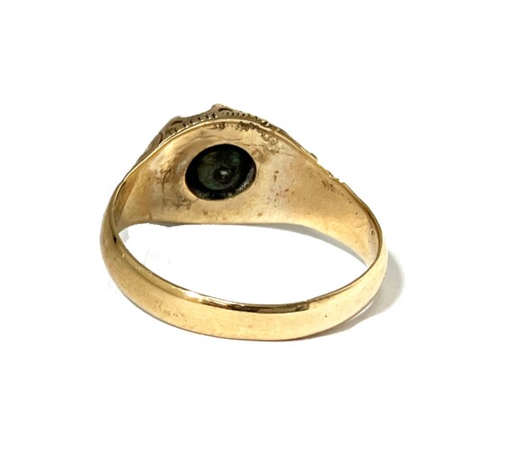 10K Yellow Gold and Peacock Pearl Antique Ring - … - image 3