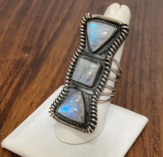 Rain Moonstone Sterling Silver Ring - image 10