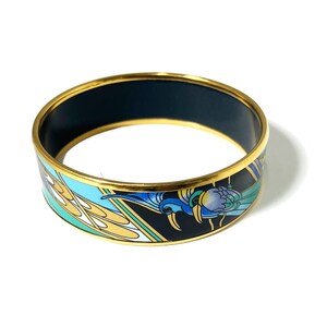 Michaela Frey Enamel Bangle: 24K Gold Plated Art Nouveau Bird Bracelet bild 3