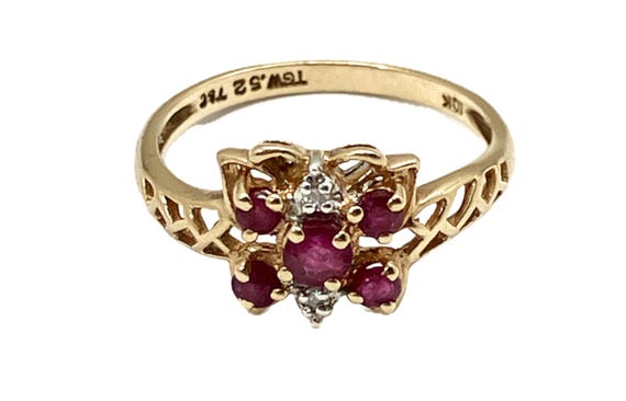 Vintage Ruby Butterfly Ring: 10K Yellow Gold, Jul… - image 4