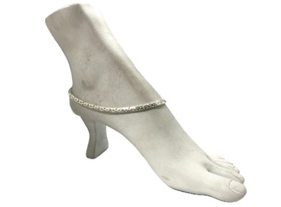 Fancy Link Anklet - Sterling Silver - - image 1