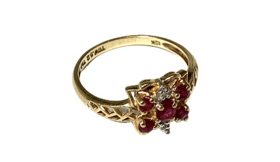 Vintage Ruby Butterfly Ring: 10K Yellow Gold, Jul… - image 5