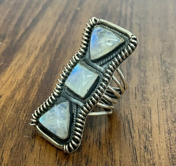 Rain Moonstone Sterling Silver Ring - image 13