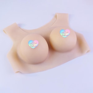 Handmade Low Collar Silicone Breast Forms for Cosplay Anime, Crossdresser Play, Silicone Prosthetics, 3 Colors