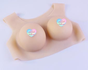 Handmade Low Collar Silicone Breast Forms for Cosplay Anime, Crossdresser Play, Silicone Prosthetics, 3 Colors