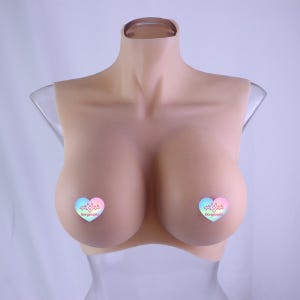 New Updated High Collar Handmade Silicone Breast Forms for Cosplay Anime, Simulated Clavicle and Ribs, Crossdresser Play, 3 Colors, 2 Filled