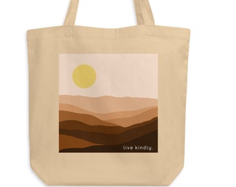 Live Kindly Mountains Eco Tote Bag