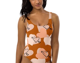 Hearts and Arrows One-Piece Swimsuit