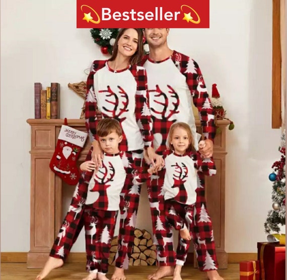 Xmas Pjs Black Christmas Pyjama Kleding Unisex kinderkleding Pyjamas & Badjassen Pyjama Family Matching Kerstpyjama 2022 voor kinderen Hondenpyjama 