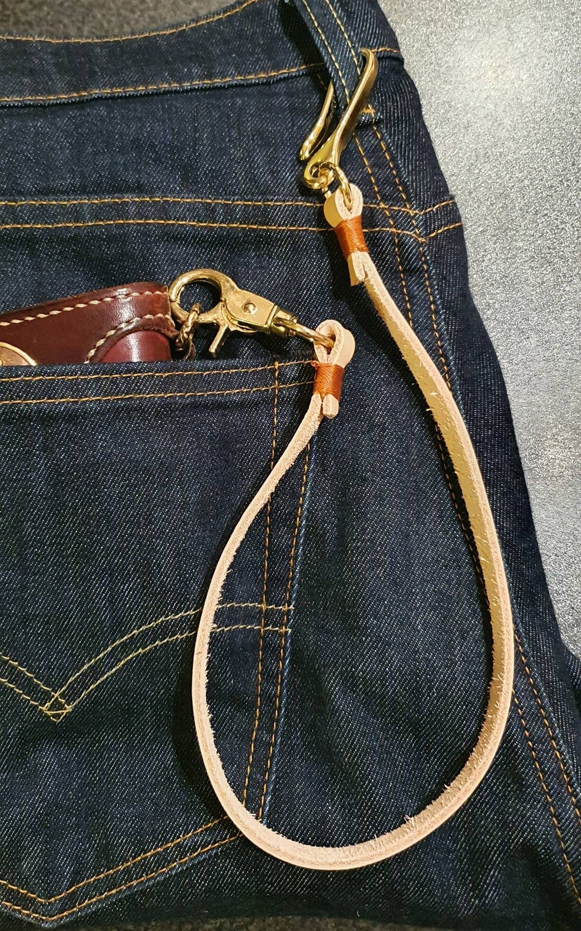 Leather Biker Wallet Chain Etsy