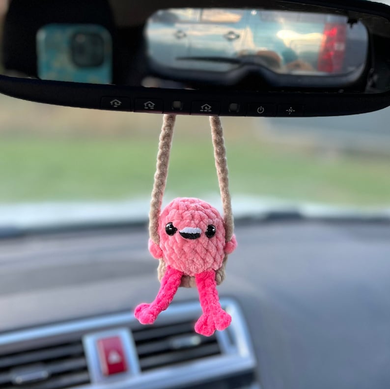 Birds on a Swing Car Pets, Car Decor, Mirror Charm, Rear View Mirror ...