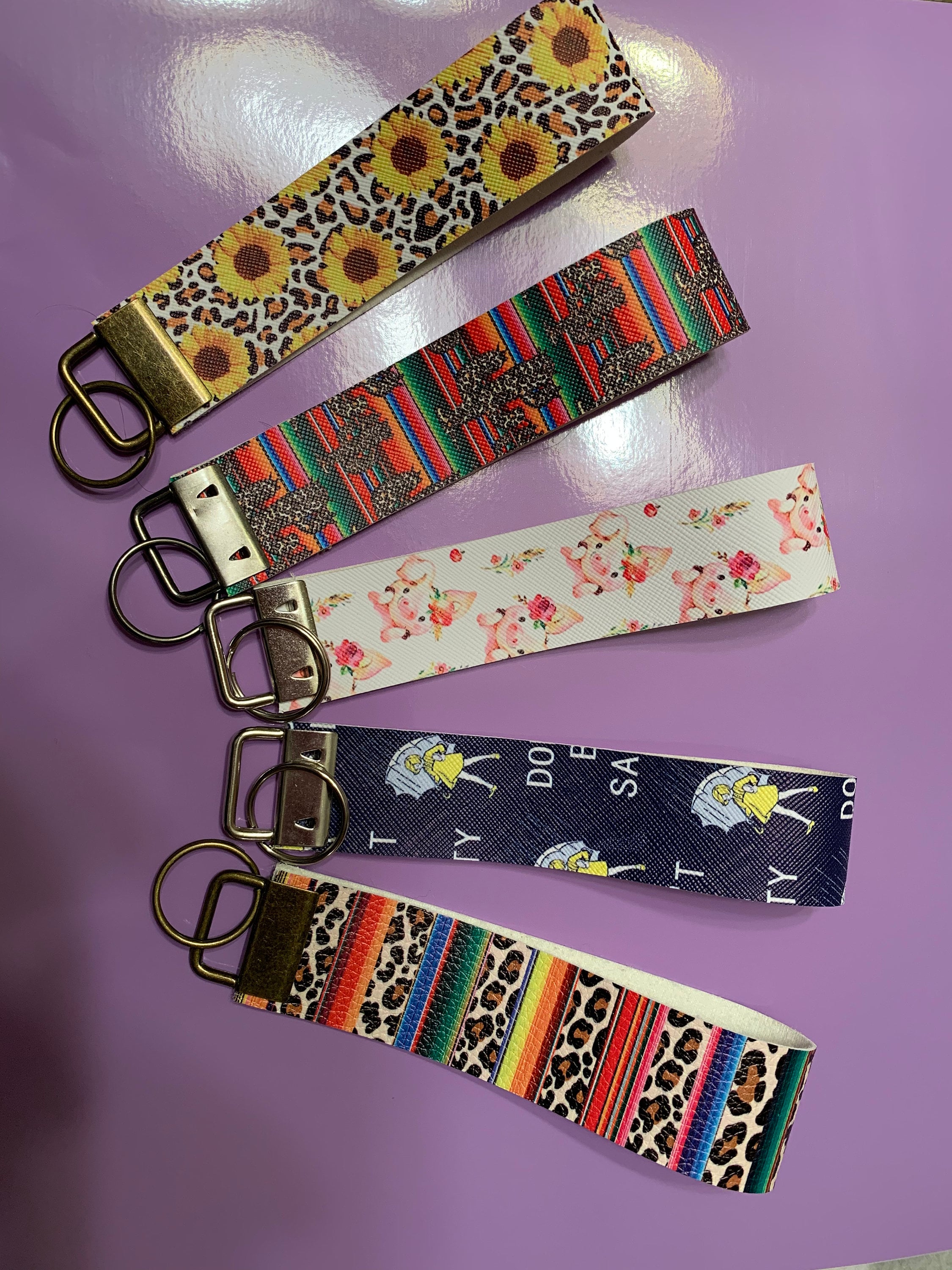 Faux Leather Keyfob Wristlets Etsy