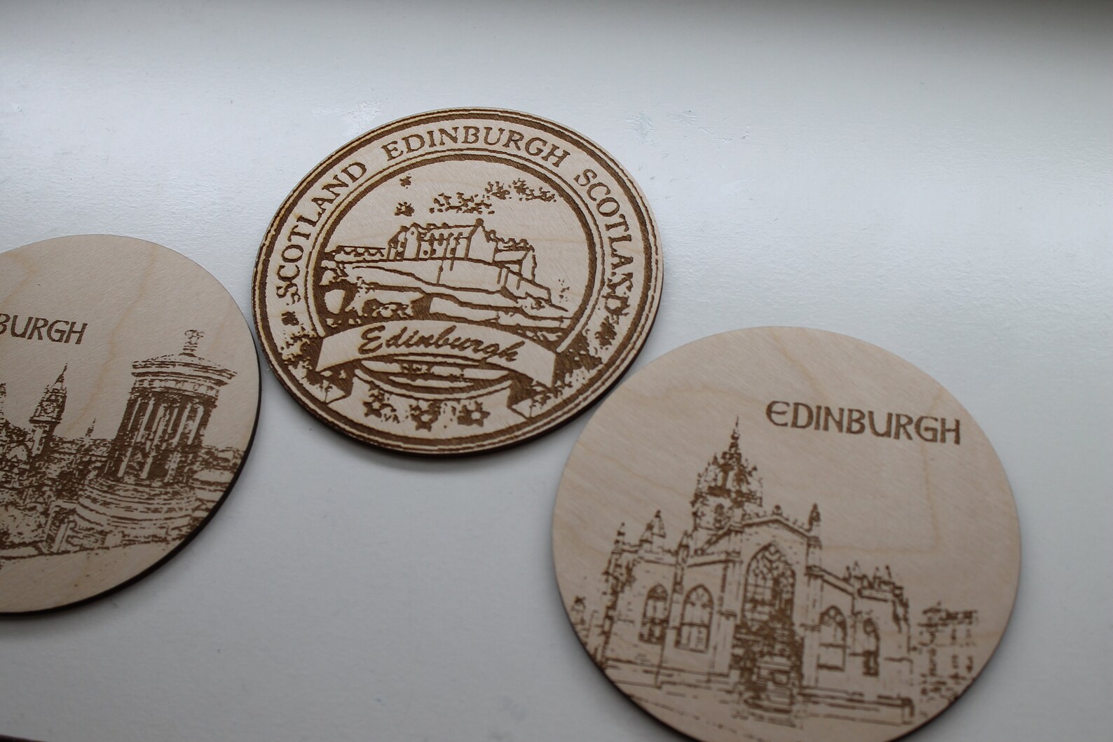 Edinburgh Scotland 3er Set Glass coasters wood Etsy