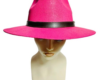 Panama Style Pink Hat Hat Sombrero Tipo Panama Rosa