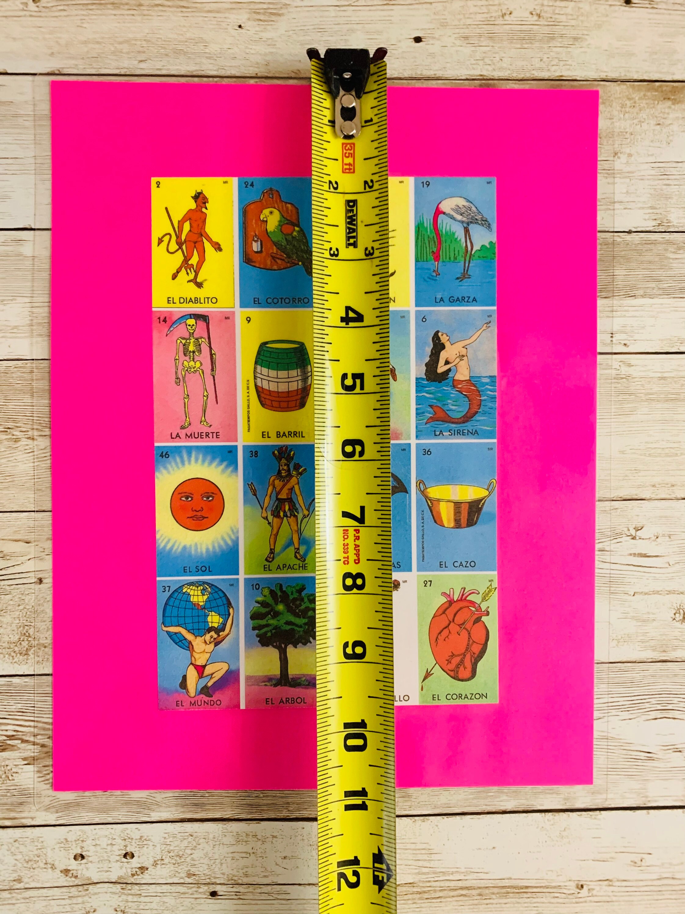 Hot Pink Laminated Loteria Cards 8.5 X 11 Inches Card Size 8 X Etsy