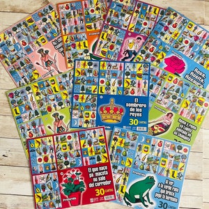 Loteria Board Cards with Preferred Image Each Board Has 30 Cards Tablas de Loteria con La Preferida Se Envia Preferida Surtida