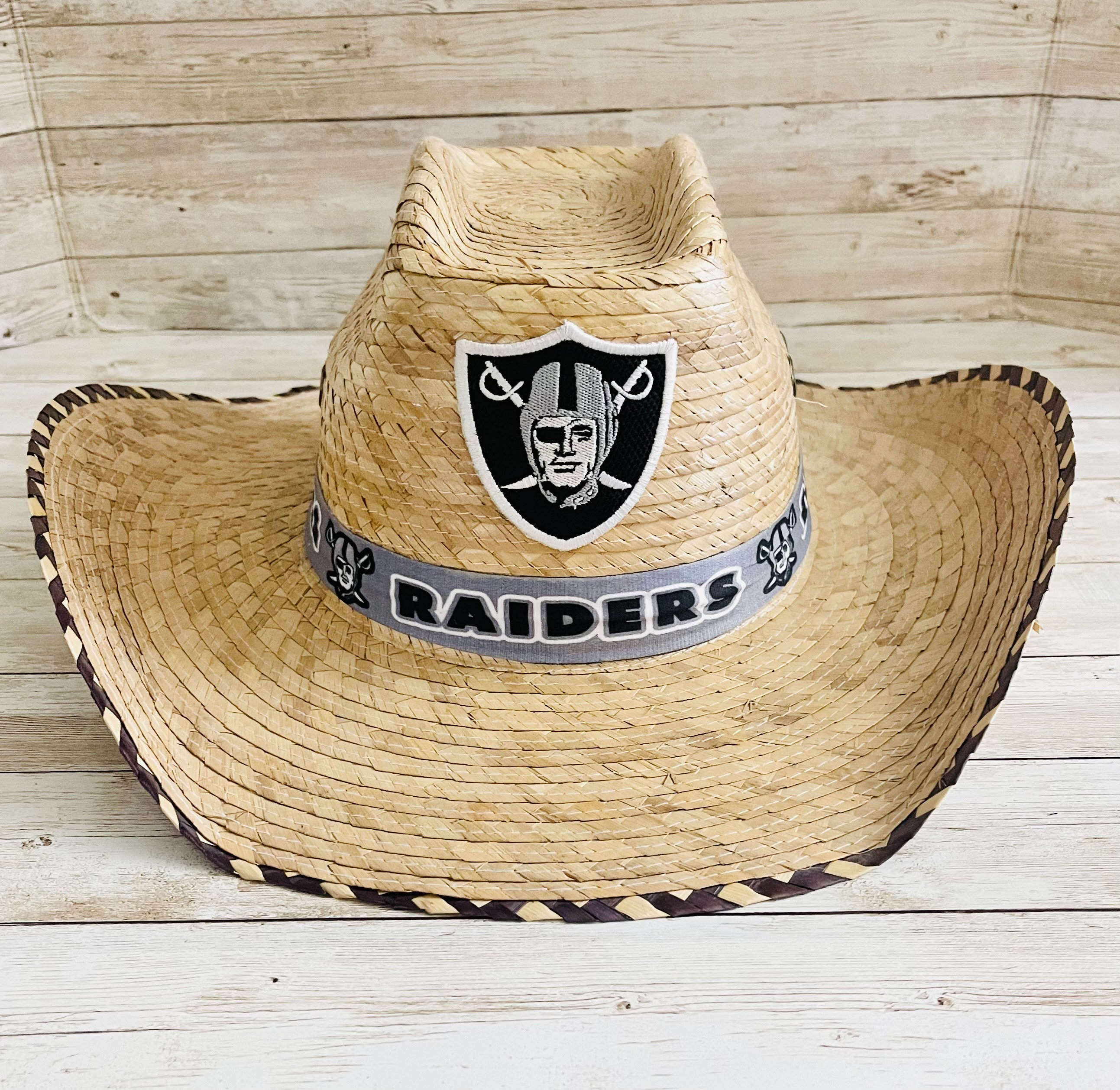 Las Vegas Raiders NFL Womens Floral Straw Hat