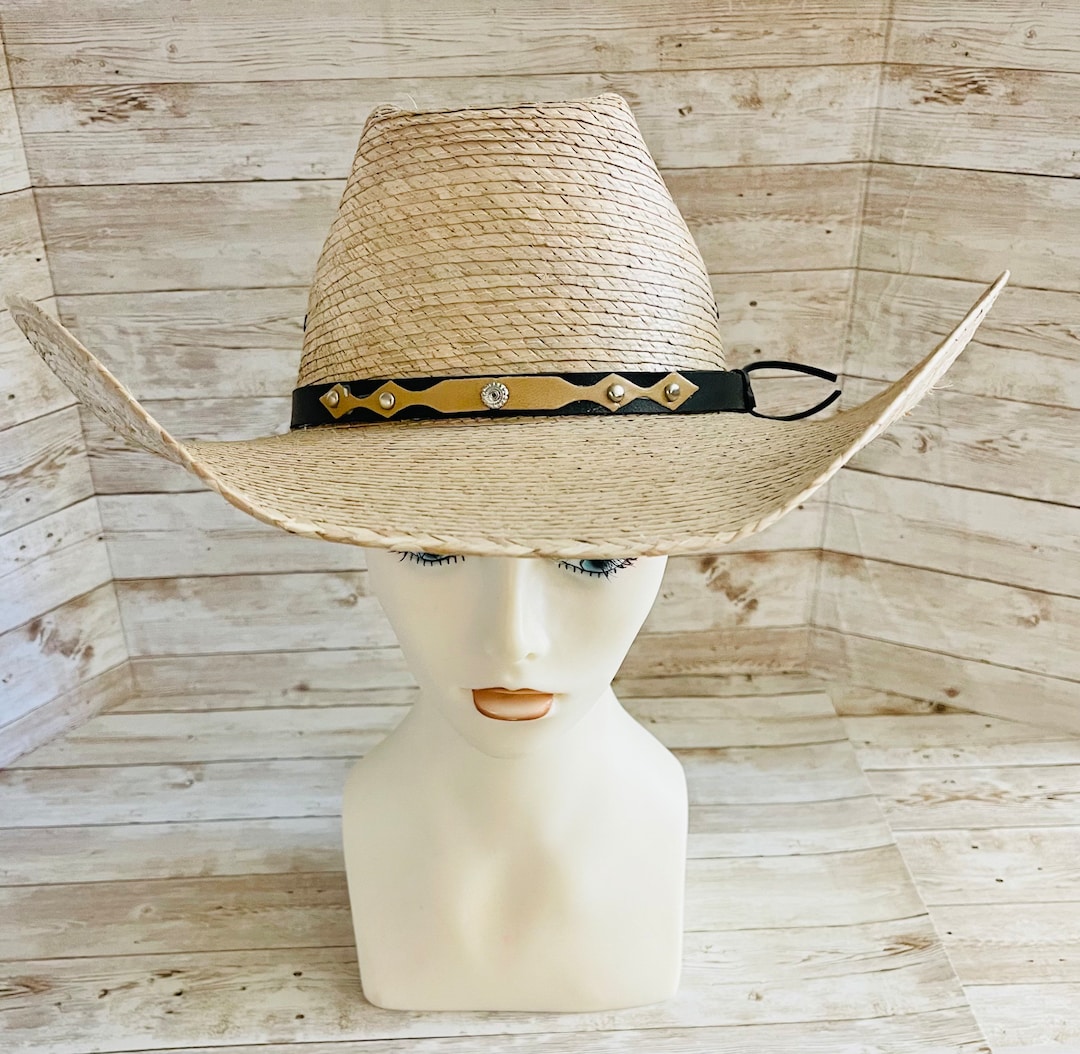 Cowboy Mexican Palm Leaf Straw Hat Sombrero Vaquero Artesanal De Palma
