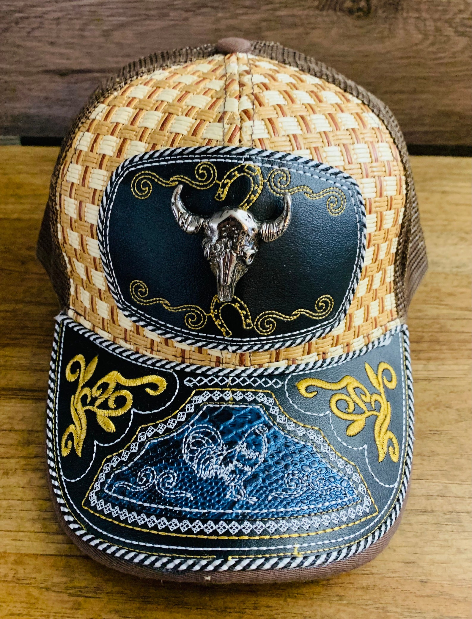 Artisan Mexican Trucker Hat Bull Gorra Artesanal Mexicana Toro Etsy