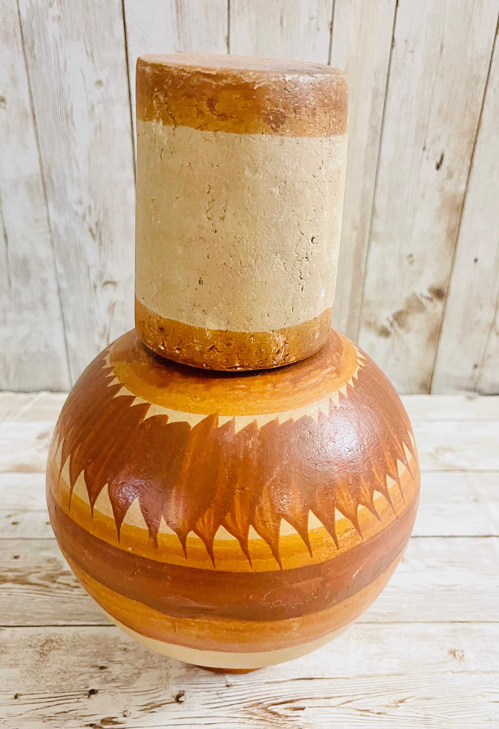 最安値に挑戦！ Mexican Clay Waterjug & Cup Botellón Garrafón De Barro 工芸品