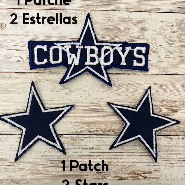 Cowboys Sew On Patch and Stars Parches de Cowboys con Estrellas