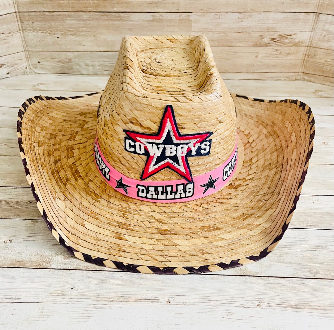 Dallas Cowboy Unisex Straw Hat Sombreo Vaquero Dallas Cowboys Etsy