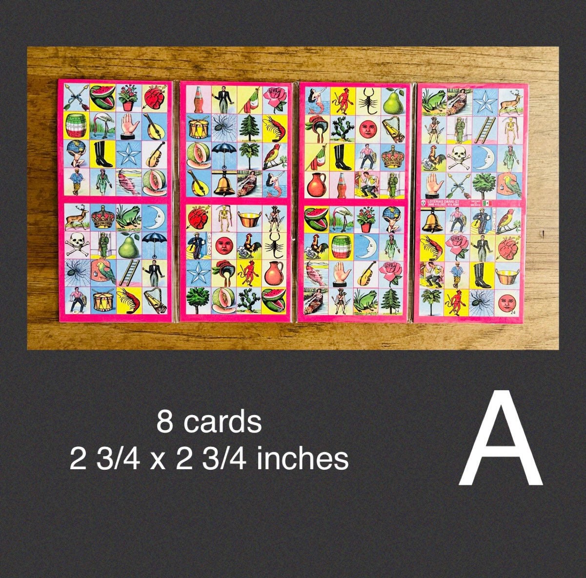 MEXICAN LOTERIA You Get 4 Accordion Style Mini Cards 3 X 3 In Total Of 16  Cards