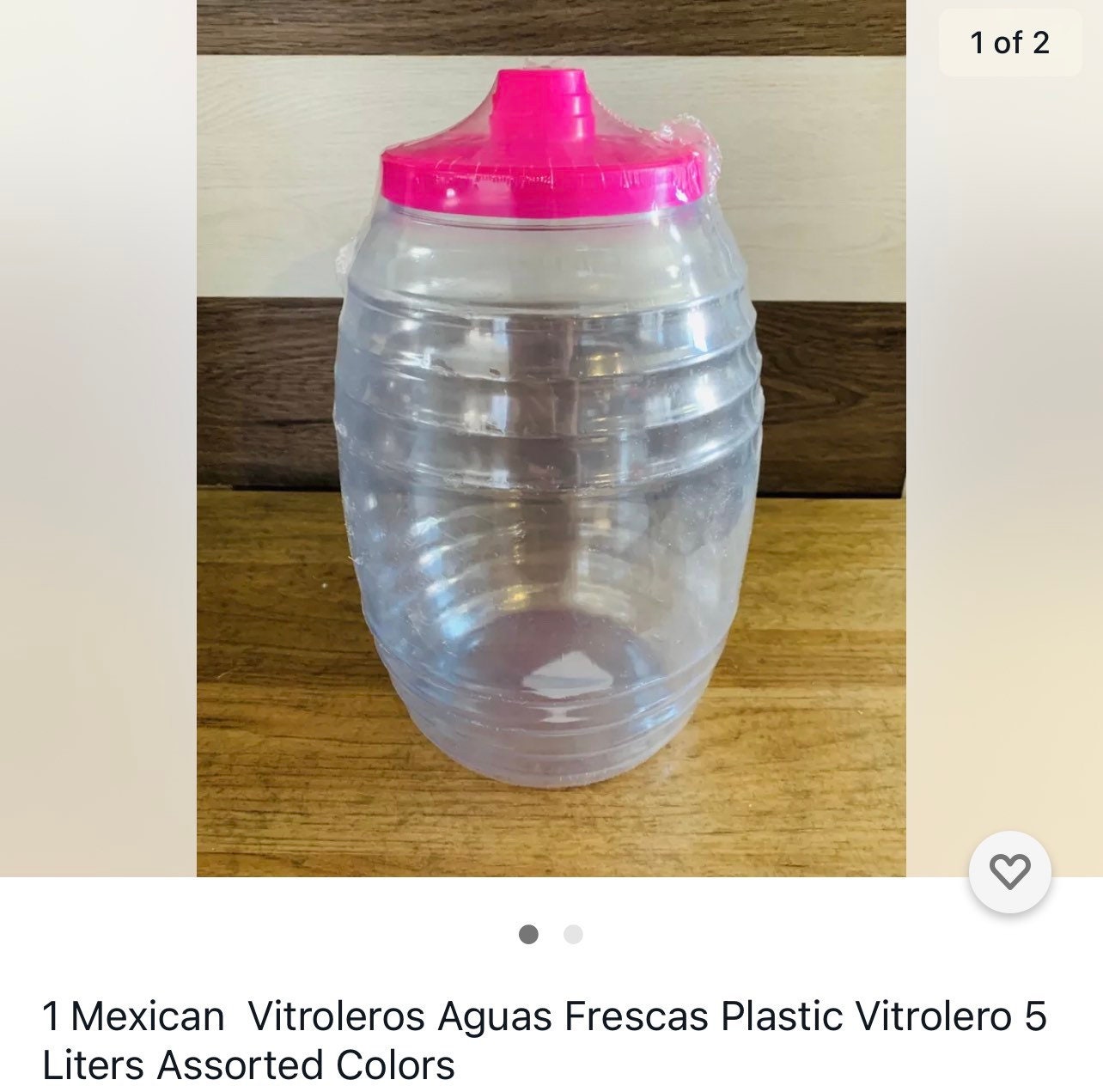 Made in Mexico Aguas Frescas 5-Gallon Vitrolero Plastic Water Container For  Water Juice Party 