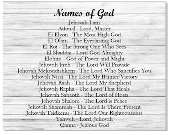 Names of God Cloth Canvas Lienzo de Tela De Nombres De Dios